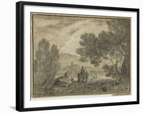 Roman Campagna with Figures, 1756-Richard Wilson-Framed Giclee Print