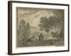 Roman Campagna with Figures, 1756-Richard Wilson-Framed Giclee Print