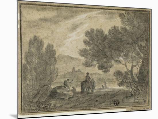 Roman Campagna with Figures, 1756-Richard Wilson-Mounted Giclee Print