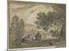 Roman Campagna with Figures, 1756-Richard Wilson-Mounted Giclee Print
