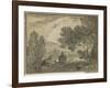 Roman Campagna with Figures, 1756-Richard Wilson-Framed Giclee Print