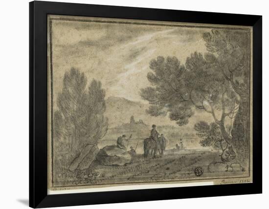 Roman Campagna with Figures, 1756-Richard Wilson-Framed Giclee Print