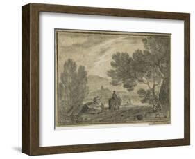 Roman Campagna with Figures, 1756-Richard Wilson-Framed Giclee Print