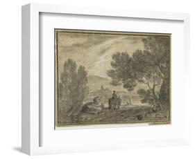 Roman Campagna with Figures, 1756-Richard Wilson-Framed Giclee Print