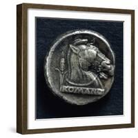 Roman-Campanian Didramma Depicting a Horse, Roman Coins-null-Framed Giclee Print