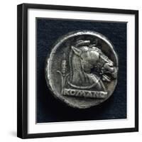 Roman-Campanian Didramma Depicting a Horse, Roman Coins-null-Framed Giclee Print