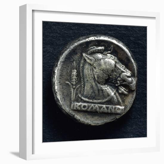 Roman-Campanian Didramma Depicting a Horse, Roman Coins-null-Framed Giclee Print