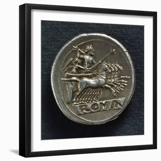 Roman-Campanian Quadrigatus, Roman Coins-null-Framed Giclee Print