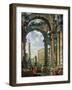 Roman Capriccio, 18th Century-Giovanni Paolo Pannini-Framed Giclee Print