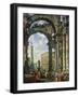 Roman Capriccio, 18th Century-Giovanni Paolo Pannini-Framed Giclee Print