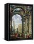 Roman Capriccio, 18th Century-Giovanni Paolo Pannini-Framed Stretched Canvas