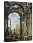 Roman Capriccio, 18th Century-Giovanni Paolo Pannini-Stretched Canvas