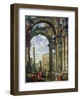 Roman Capriccio, 18th Century-Giovanni Paolo Pannini-Framed Giclee Print