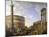 Roman Capriccio Showing the Colosseum, Borghese Warrior, Trajan's Column, the Dying Gaul, Tomb of…-Giovanni Paolo Pannini-Mounted Giclee Print