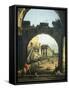 Roman Capriccio with Capitol, 1743-1745-Bernardo Bellotto-Framed Stretched Canvas