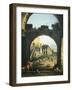 Roman Capriccio with Capitol, 1743-1745-Bernardo Bellotto-Framed Giclee Print