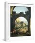 Roman Capriccio with Capitol, 1743-1745-Bernardo Bellotto-Framed Giclee Print