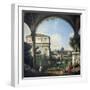 Roman Capriccio with Triumphal Arch-Bernardo Bellotto-Framed Giclee Print