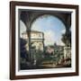 Roman Capriccio with Triumphal Arch-Bernardo Bellotto-Framed Giclee Print