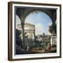 Roman Capriccio with Triumphal Arch-Bernardo Bellotto-Framed Giclee Print