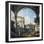 Roman Capriccio with Triumphal Arch-Bernardo Bellotto-Framed Giclee Print