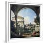 Roman Capriccio with Triumphal Arch-Bernardo Bellotto-Framed Giclee Print