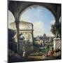 Roman Capriccio with Triumphal Arch-Bernardo Bellotto-Mounted Giclee Print