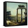 Roman Caprice with the Colosseum-Bernardo Bellotto-Framed Stretched Canvas