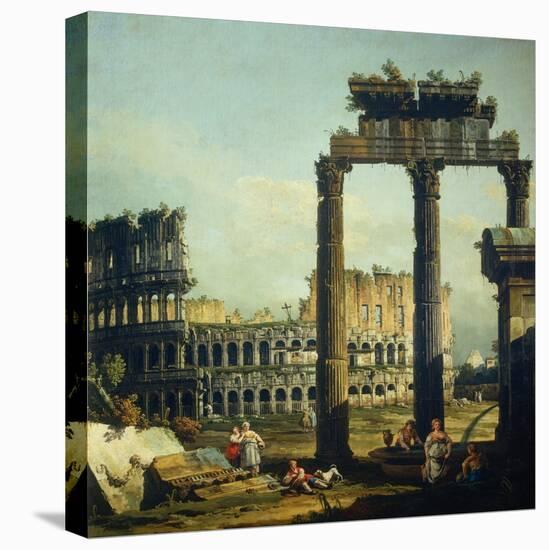 Roman Caprice with the Colosseum-Bernardo Bellotto-Stretched Canvas