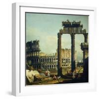 Roman Caprice with the Colosseum-Bernardo Bellotto-Framed Giclee Print