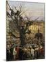 Roman Carnival in Piazza Del Popolo-Pini-Mounted Giclee Print