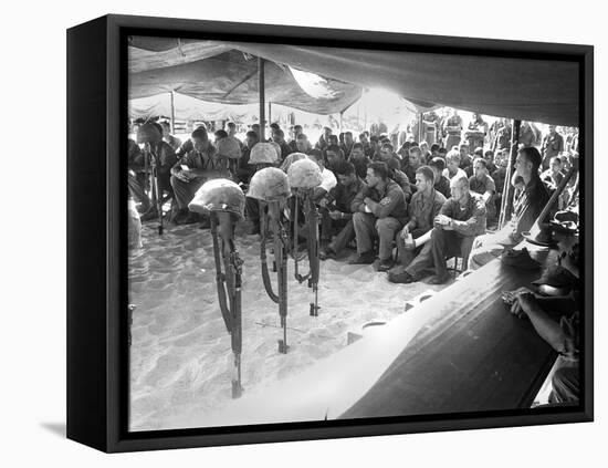 Roman Catholic and Protestant Memorial Services at Da Nang Air Base-null-Framed Stretched Canvas