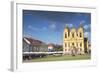 Roman Catholic Cathedral and Outdoor Cafes in Piata Unirii, Timisoara, Banat, Romania, Europe-Ian Trower-Framed Photographic Print