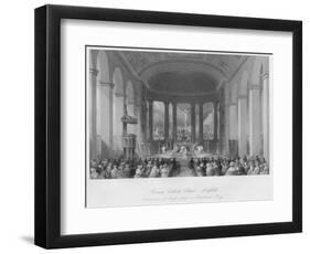 'Roman Catholic Chapel, Moorfields. Celebration of High Mass on Christmas Day', c1841-Henry Melville-Framed Giclee Print