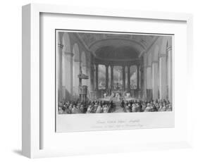 'Roman Catholic Chapel, Moorfields. Celebration of High Mass on Christmas Day', c1841-Henry Melville-Framed Giclee Print