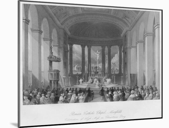'Roman Catholic Chapel, Moorfields. Celebration of High Mass on Christmas Day', c1841-Henry Melville-Mounted Giclee Print