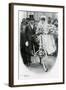 Roman Catholic Couple Leaving Notre Dame De France, Leicester Square, on Bicycles-null-Framed Photographic Print