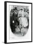 Roman Catholic Couple Leaving Notre Dame De France, Leicester Square, on Bicycles-null-Framed Photographic Print