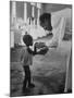 Roman Catholic Priest Chatting with Healing Child-Terence Spencer-Mounted Photographic Print