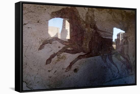 Roman Chariot Fresco, Ancient Ostia (Ostia Antica), Rome, Lazio, Italy, Europe-Oliviero Olivieri-Framed Stretched Canvas