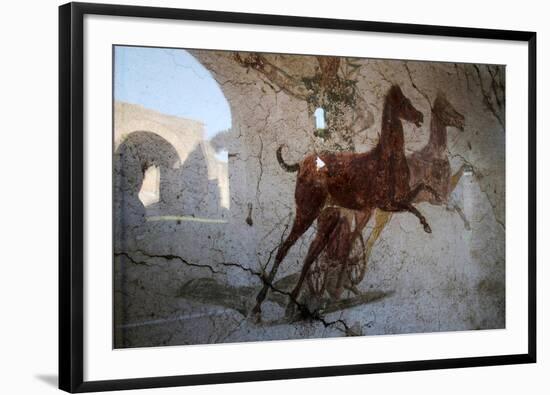 Roman Chariot Fresco, Ancient Ostia (Ostia Antica), Rome, Lazio, Italy, Europe-Oliviero Olivieri-Framed Photographic Print