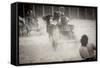 Roman Chariot in a Fight of Gladiators, Bloody Circus-outsiderzone-Framed Stretched Canvas