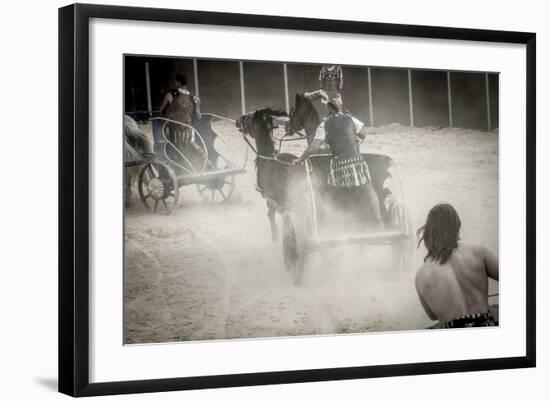 Roman Chariot in a Fight of Gladiators, Bloody Circus-outsiderzone-Framed Photographic Print