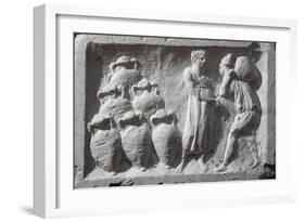 Roman Civilization, Bas-Relief Depicting Roman Cellar with Amphorae Wine Ware-null-Framed Giclee Print