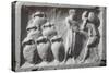 Roman Civilization, Bas-Relief Depicting Roman Cellar with Amphorae Wine Ware-null-Stretched Canvas