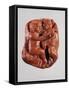 Roman Civilization, Fragments of Mirror Frame in Amber with Relief Portraying Love and Psyche-null-Framed Stretched Canvas