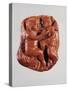 Roman Civilization, Fragments of Mirror Frame in Amber with Relief Portraying Love and Psyche-null-Stretched Canvas