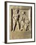 Roman Civilization, Funerary Stele with Relief Depicting Gladiator Fight, from Amisos, Turkey-null-Framed Giclee Print