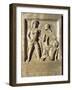 Roman Civilization, Funerary Stele with Relief Depicting Gladiator Fight, from Amisos, Turkey-null-Framed Giclee Print