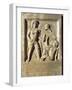 Roman Civilization, Funerary Stele with Relief Depicting Gladiator Fight, from Amisos, Turkey-null-Framed Giclee Print